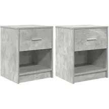 vidaXL Nachtschrank 2 Stk. 40 x 34 x 50 cm Betongrau