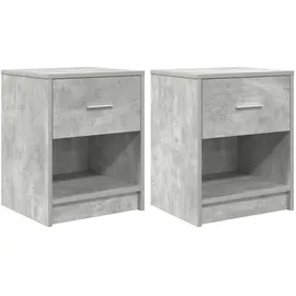 vidaXL Nachtschrank 2 Stk. 40 x 34 x 50 cm Betongrau