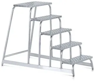 Tritt Aluminium/Aluminium, 1 Stufe, H 200mm, B 600mm, Stufentiefe 200mm - silber
