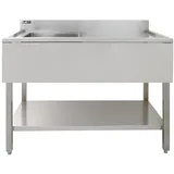 MONSTER SHOP Gastrospüle 1 Becken links Einbau Edelstahl Handbetätigung 1000 x 500 mm