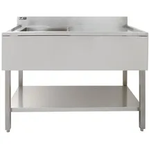 MONSTER SHOP Gastrospüle 1 Becken links Einbau Edelstahl Handbetätigung 1000 x 500 mm
