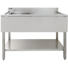 MONSTER SHOP Gastrospüle 1 Becken links Einbau Edelstahl Handbetätigung 1000 x 500 mm