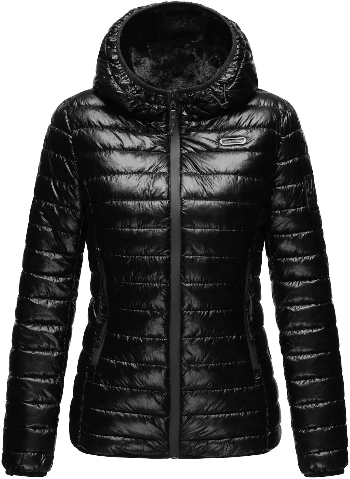 MARIKOO Damen Winterjacke Steppjacke mit kuschlig weichem Teddyfell Jaylaa