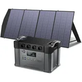 ALLPOWERS S2000 Pro Tragbares Powerstation mit 200W Faltbares Solarpanel, 1451Wh 2400W (4000W Überspannung) AKKU Solargenerator Mobiler Stromspeicher Power Station für Notstrom Camping Wohnmobile