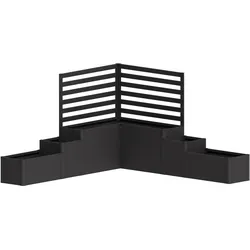 Biohort Pflanzkasten-System DaVinci Version 1 - Terrassenabgrenzung mit Rankgitter B x T x H 299,5 x 299,5 x 168 cm dunkelgrau-metallic