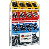 Proregal Getränkekistenregal Getränkeregal Chiemsee Made in Germany HxBxT 185 x 136 x 34 cm 16 Kisten auf 4 Ebenen Verzinkt