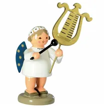 KWO Kunstgewerbe-Werkstätten Olbernhau GmbH Engel mit Glockenspiellyra 5 cm mehrfarbig