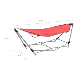 vidaXL Hängematte mit faltbarem Ständer Rot