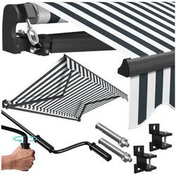 KESSER® Gelenkarmmarkise manuelle Markise Gelenkmarkise Terrassenmarkise Klemmmarkise Sonnenmarkise inkl. Wandhalterung Sonnenschutz Balkonmarkise wasserabweisender Alu/Polyester