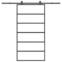 vidaXL Schiebetür mit Beschlag rechts 102 x 205 cm schwarz