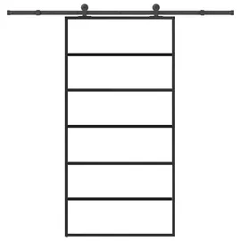 vidaXL Schiebetür mit Beschlag rechts 102 x 205 cm schwarz