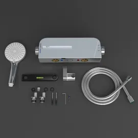doporro Badewannenarmatur Thermostat Silber
