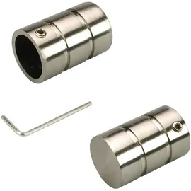 LIEDECO Gardinenstangen-Endstück LIEDECO "Zylinder", silber (edelstahlfarben), L:3,5cm Ø:1,6cm, Gardinenstangenendstücke, Gardinenstangen-Endstück, für Gardinenstangen Ø 16 mm