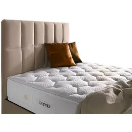 Bambi Boxspringbett 160x200 mit Bettkasten mit Matratzen Golden Prime Set Stauraum 7-Komfortzonen H4 Gold/Beige - Gold/Beige