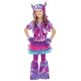 Fun World Kostüm Flauschiges Grummel-Monster violett, Das süßeste Monster weit und breit – tolle Kostümidee zu Halloween! lila 86-92