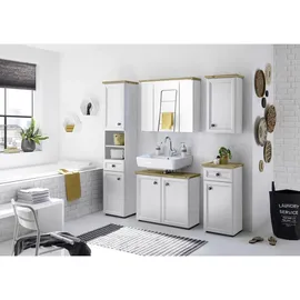 Stella Trading Waschbeckenunterschrank weiß Holzwerkstoff, 1 Fächer, 84x67x32 cm stehend, Badezimmer, Badezimmerschränke, Waschbeckenunterschränke