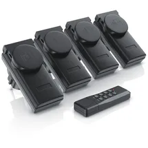 Arendo Funksteckdose 4x Schwarz