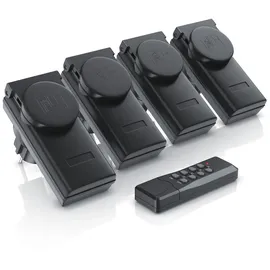 Arendo Funksteckdose 4x Schwarz