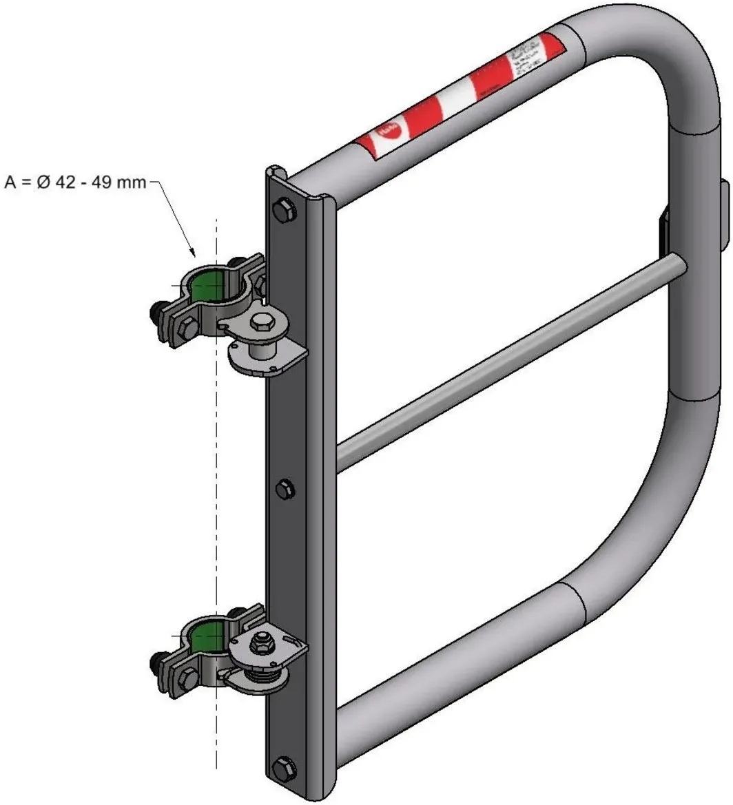 Hailo Professional Universalschranke mit Knieleiste, Breite 525-1000 mm Auminium