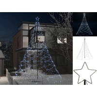 vidaXL LED-Weihnachtsbaum mit Metallstange 1400 LEDs Kaltweiß 5 m