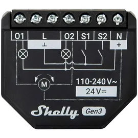 Shelly 2PM Gen3 Unterputz Relais max 16A 2 Kanäle WLAN BT Leistungsmessung
