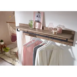 Massivmoebel24 Wandgarderobe Villanders 120 x 20 x 25 cm Eiche