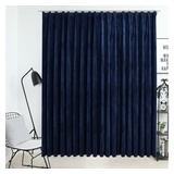 vidaXL Vorhang Verdunkelungsvorhang mit Haken Samt Dunkelblau 290 x 245 cm, vidaXL, (1 St) blau