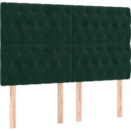 vidaXL Boxspringbett 180 x 200 cm Dunkelgrün