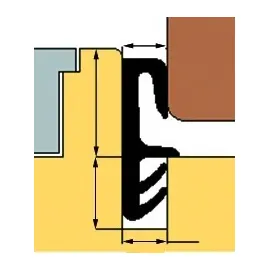 TRELLEBORG FT-Flügelfalzdichtung L7550 schwarz, Nutbefestigung TSP-LAN