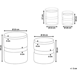 Beliani Pouf mit Stauraum 2er Set DORIS Samtstoff Blau