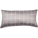 JANINE Wendebettwäsche Karo Streifen modern classic Kissenbezug einzeln 40x80 cm, | vulkan - grau