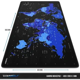 CSL Gaming Mauspad XXL Weltkarte schwarz/blau