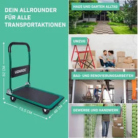 VONROC Plattformwagen klappbar, 150kg, - Transportwagen - Traglast Max. 150 Kg