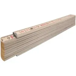 STABILA Holz-Gliedermaßstab Type 407 N, 2 m, naturfarben, metrische Skala, mit Winkelschema, PEFC-zertifiziert