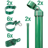 GAH Alberts Alberts Zaunanschluss-Set zweiseitige Anschluss Ø 6 cm 200 cm grün, zE 2 Stk