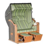 SonnenPartner Strandkorb Classic 2-sitzer Halbliegemodell Anthrazit/grün Mit Sonderausstattung - Sonnenpartner