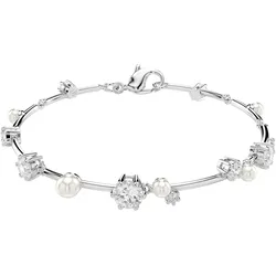 Armband SWAROVSKI "Schmuck Geschenk Constella Tennis Armkette, 5707511, 5729505", silber (metallfarben, kristallweiß, weiß, kristallweiß), Armbänder, Damen, Metall-Perlen, Metall, Perlen, mit Swarovski Kristall - mit Swarovski Perle