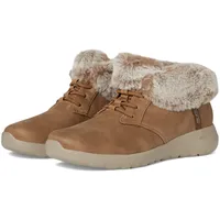 SKECHERS Damen. On-The-Go Joy Cozy Charm Stiefelette, Chestnut Textile,