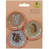 Lässig Anhänger und Patches Set (3 Stk.) mit Druckknopf/School Patches Set Mouse, Beaver, Hedgehog