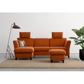 Home Affaire Ecksofa HOME AFFAIRE "Trelleborg L-Form", rosa (kupfer), B:249cm H:86cm T:162cm, 95% Polyester, 5% Polyamid, Sofas, Ecksofa, wahlweise mit Bettfunktion und Bettkasten, inkl. Federkern-Polsterung