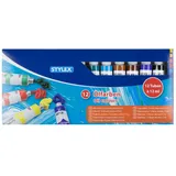 Stylex Ölfarben Set 12 St. 12 ml Blau/Braun/Gelb/Grün/Orange/Rot/Schwarz/Weiß