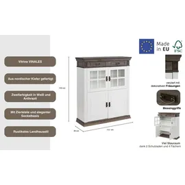 Home Affaire Highboard »Vinales« Vitrine, Breite 112 cm weiß