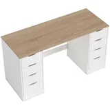 Homcom Schreibtisch 140 x 53 x 75 cm Weiß