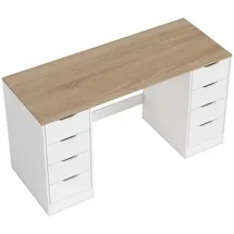 Homcom Schreibtisch 140 x 53 x 75 cm Weiß