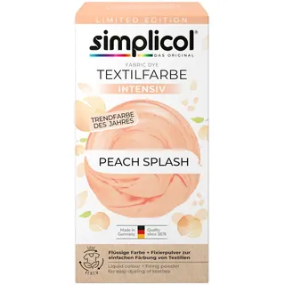 Heitmann simplicol Textilfarbe intensiv Peach Splash | Einfaches Färben in der Waschmaschine | Flüssige Farbe & Fixierpulver | 1er Pack