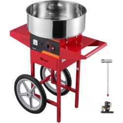 VEVOR Elektrische Zuckerwattemaschine mit Wagen, 1000 W kommerzielle Zuckerwattemaschine mit Edelstahlschüssel, Zuckerschaufel & Schublade, Perfekt für Zuhause, Kindergeburtstage, Familienfeiern