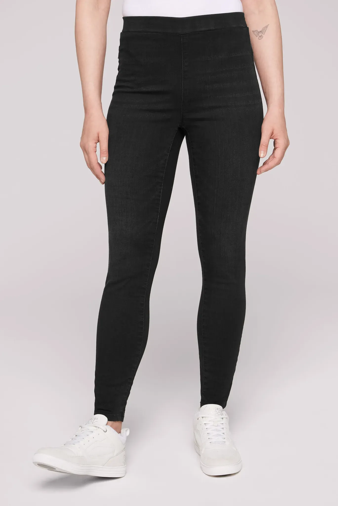 Jeansjeggings SOCCX Gr. 25, Normalgrößen, schwarz Damen Jeans mit normaler Leibhöhe