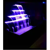 JVmoebel Zimmerbrunnen Wasserfall Pool Anlage Brunnen Edelstahl Dekoration Wasserspiele, (Waterfall blade with LED), Made in Europa silberfarben