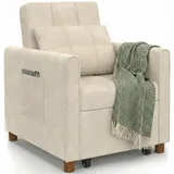 Schlafsessel Emile Beistellbett 1 Platz 69 X 170 Cm Chenille-stoff Beige