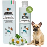 amusi Dermatitis-Hundeshampoo sensitiv mit Duft, 250 ml, hergestellt in Italien - Hundeshampoo gegen Juckreiz, beruhigende Wirkung für empfindliche Kopfhaut – ideal für alle Arten von Dermatitis